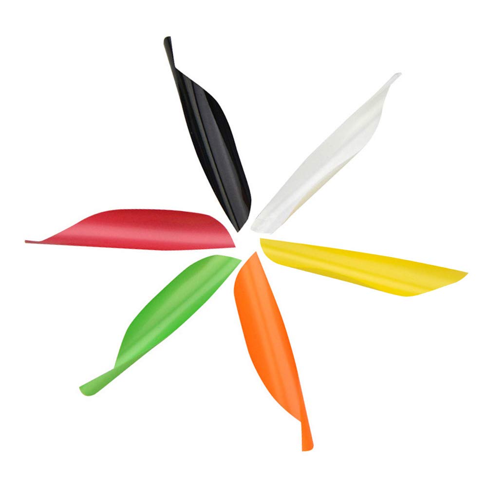 SHARROW 50pcs Archery Spin Vanes Fletchings 1-3/4" Arrow Feathers Flethes Plastic for Recurve and Compound Bows Right Hand (Black, 1.75")