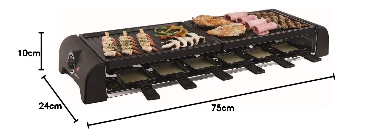 Raclette Livoo Doc185 Set 12 Persone - Nero