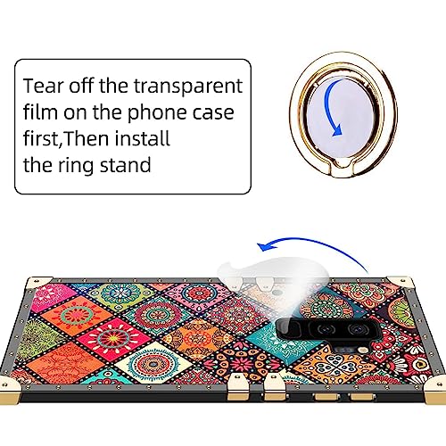 Image of for Samsung Galaxy S9 Plus Phone Case with Ring Stand & Lanyard Girls Women Bohemian Psychedelic Colorful Retro Boho Mandala Shockproof Protective Cover