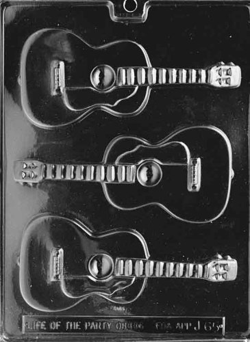 Cybrtrayd Life of the Party Guitar Music Band Chocolate Candy Mold in Sealed Protective Poly Bag Imprinted with Copyrighted Cybrtrayd Molding Instructions