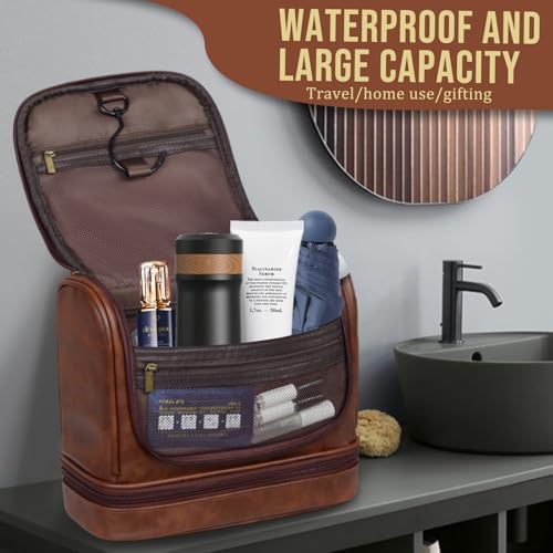 Personalized Toiletry Bag for Men – Waterproof toiletry bag, mens travel Kit with Handle, Custom Engraved Grooming Organizer Gift for Dad, Husband, Son, Groomsmen3