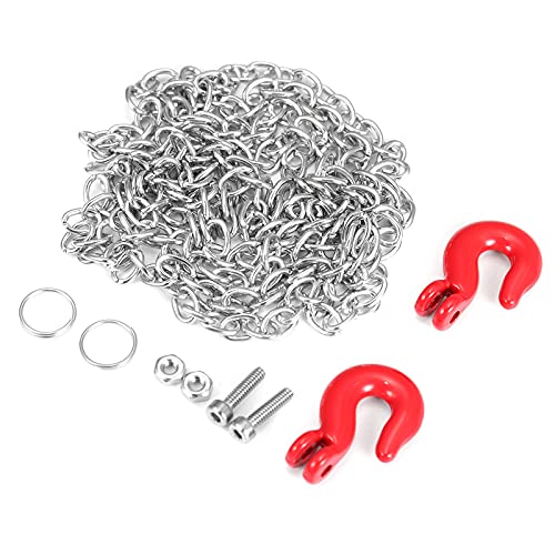 Amogot Rc Trailer Chain Hook Tow Rope Winch Shackles For 1/10 Rc Crawler Trx4 Axial Scx10 90046 Wraith 90081 Tamiya D90 Tf2 Cc01 Truck Rc Decor Parts #TOP1