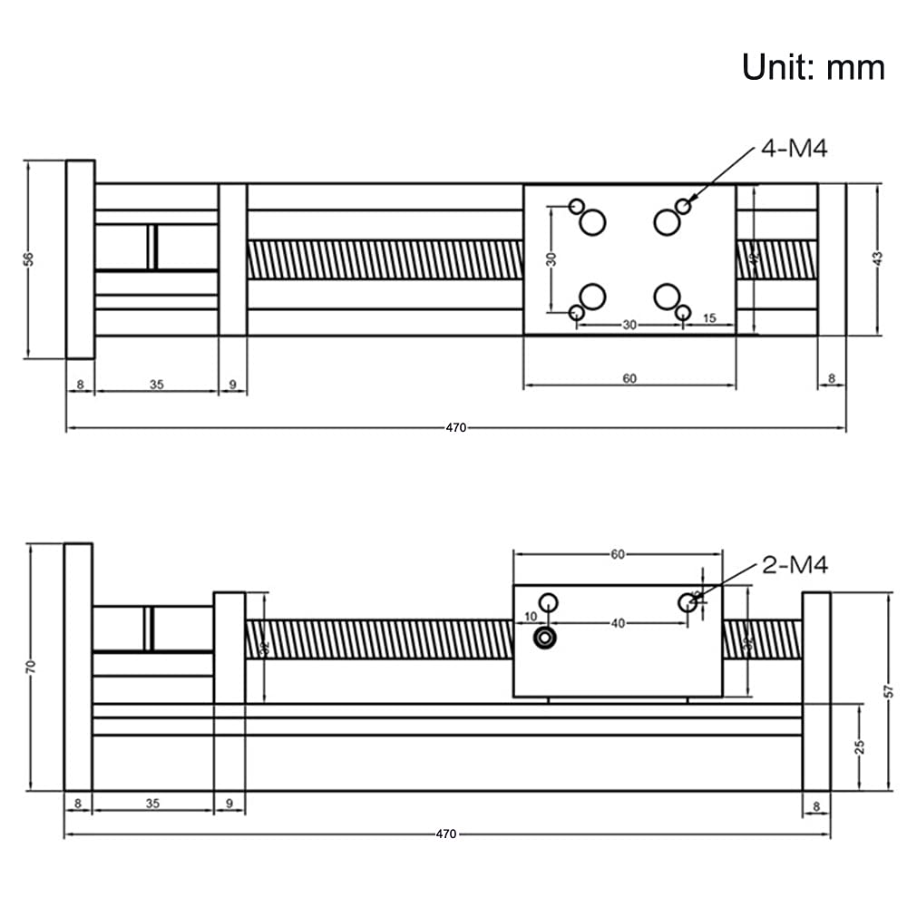 Actuador de etapa lineal de viaje de 350 mm de longitud con carriles lineales cuadrados Tornillo de bola SFU1605 con motor paso a paso NEMA23 para DIY CNC Router Parts X Y Z Axis
