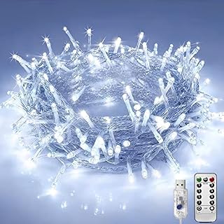 String Lights Mains Powered, 120 LED 15M/49Ft Fairy Lights Waterproofwith 8 Modes Remote Control Fairy Lights Indoor/Outdoor for Garden, Gazebo, Party, Wedding, Christmas Decorations (Warm White)