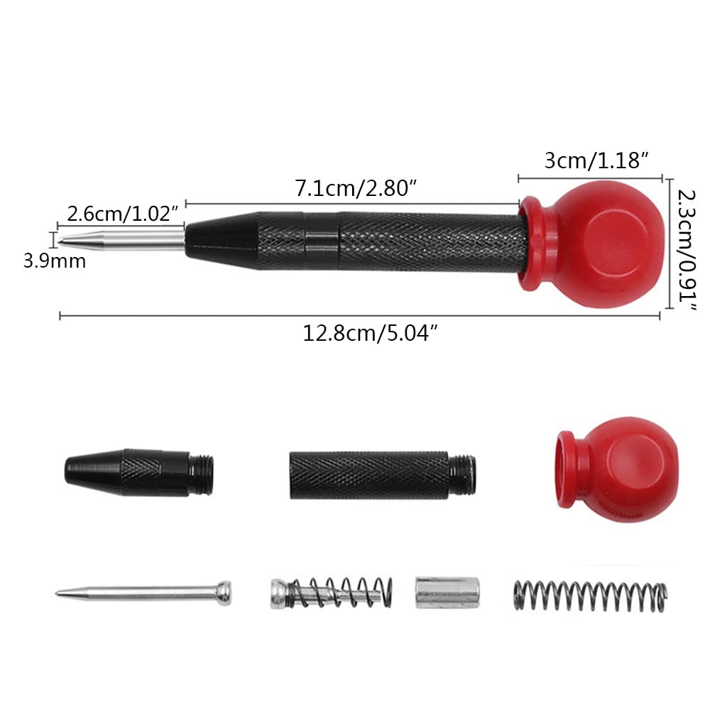 VOCUEL Automatic Center Punch with Adjustable Tension Spring Loaded Puncher Tool Car Glass Window for Machinists and Carpenters
