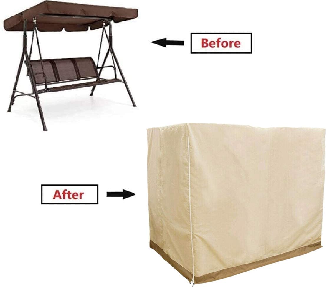 RICHIE 3 Sitzer große Gartenschaukel Abdeckung mit Reißverschlüssen, wasserdicht, staubdicht, Hängematte Garten Abdeckung Grün (215x150x150cm)