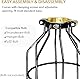 Simple Deluxe 4-Stück Verstellbare Hängeleuchte Hängelampe Lampenschirm Klammer auf Metall Lampenschutz Käfig für Hängeleuchte, Vintag Lamp Shade Bauernhaus-Lampen Retro-Lampenschirm,Schwarz