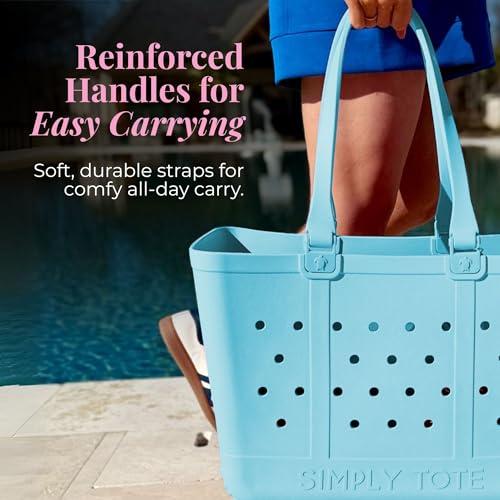 Image of Simply Southern Large Simply Tote Bag - All Waterproof Sandproof Beach Utility - Everyday Tote (Sky)
