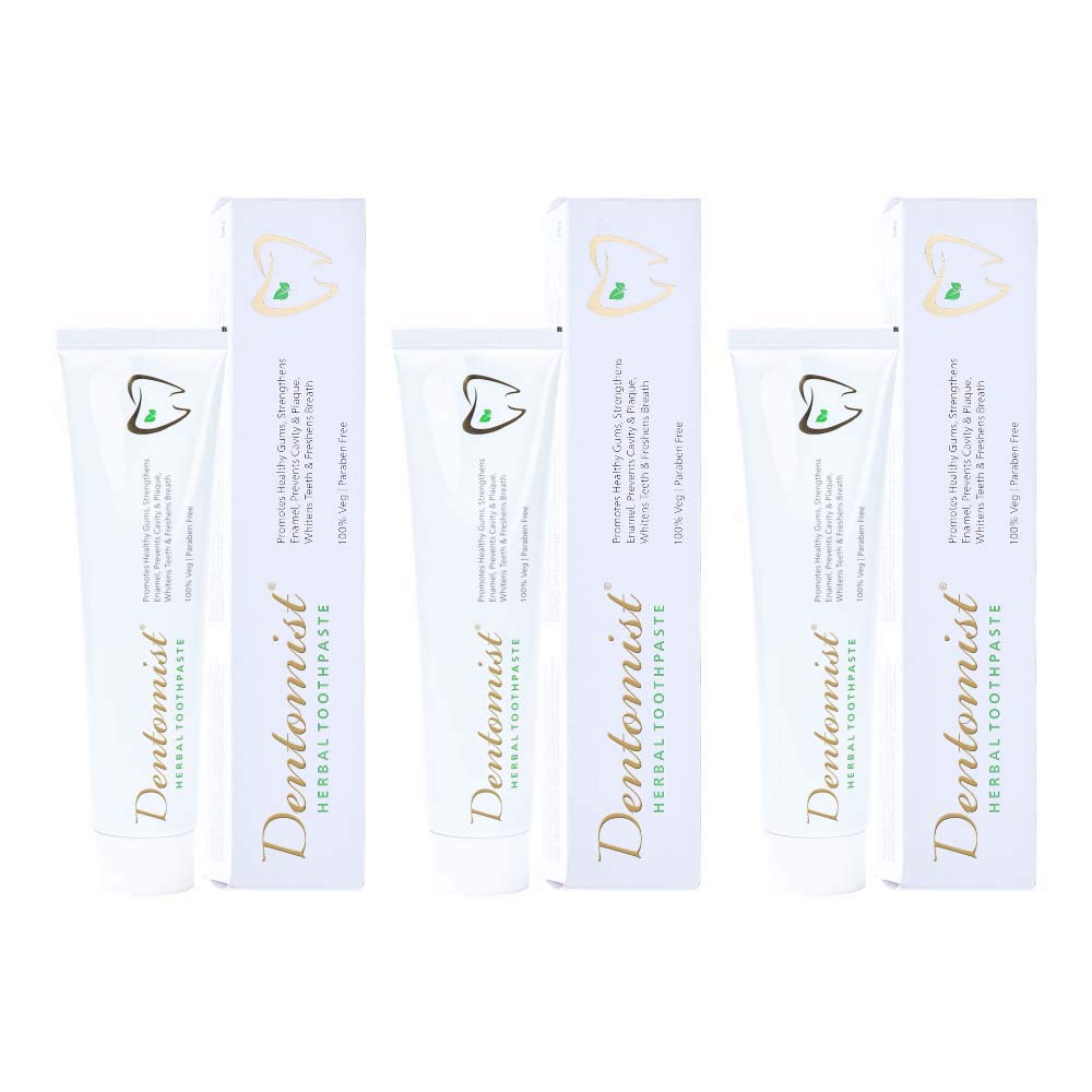 Dentomist Total Toothpaste (100 gm – Pack of 3)|Enriched with Pottassium Nitrate, Menthol, & Glycerine | Paraben-freen|Vegetarian |12-hour oral protection gaurenteed (100 gm - Pack Of 3)