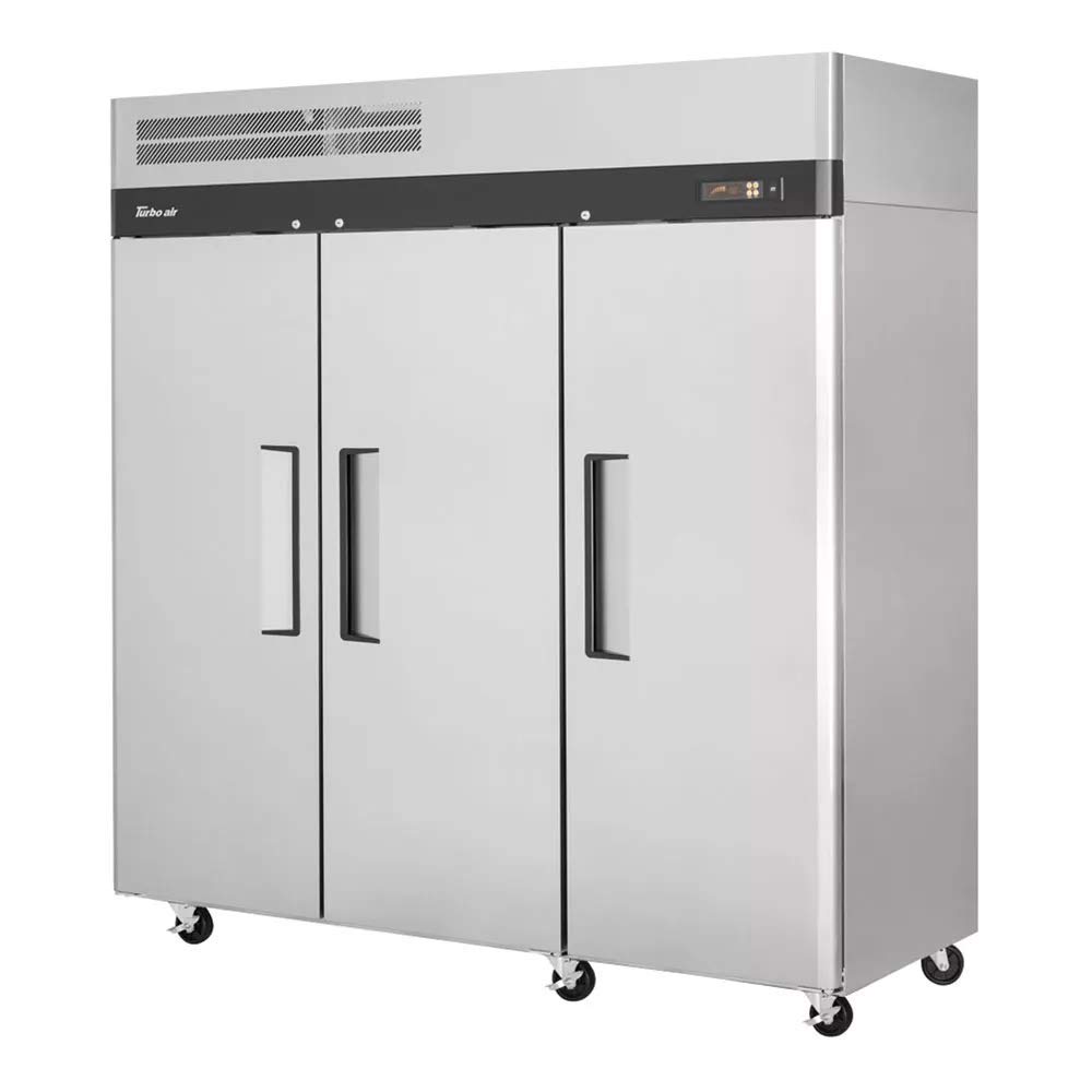 Commercial Kitchen Upright Refrigerator by Turbo Air – 65.8 cubic_feet, Stainless Steel, Grey, Model M3R72-3-N