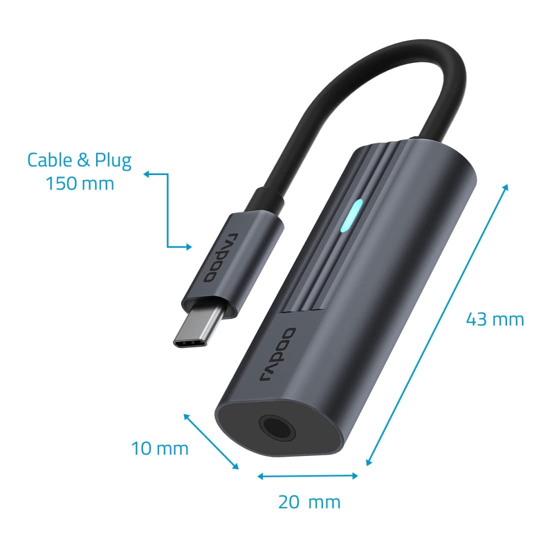 Rapoo adapter UCA-1002 USB-C na 3.5mm Audio