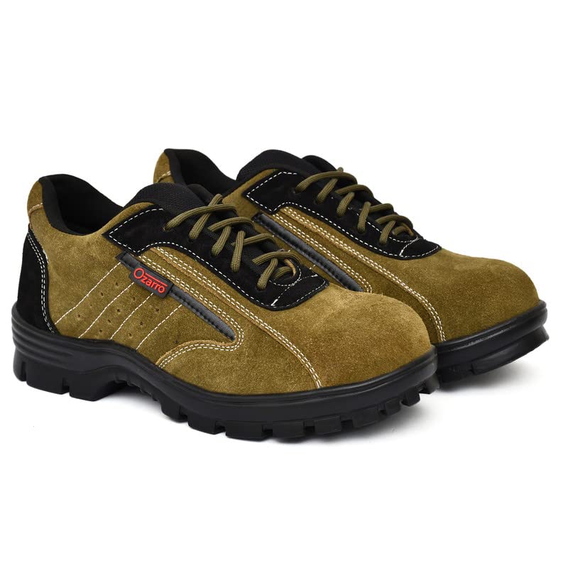 Ozarro Olive Suede Leather Steel Toe Safety Shoes (S4438) (B0B5NP5GW9) Amazon Price History, Amazon Price Tracker
