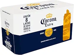 Cerveja Corona Extra Lata 269ml - Pack com 8 unidades
