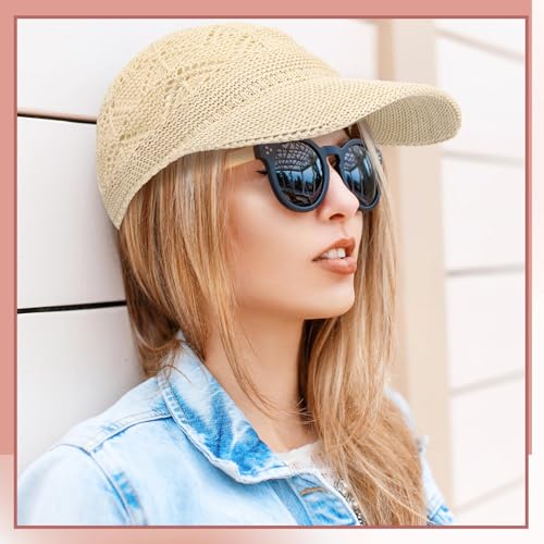 Image of Hercicy 2 Pcs Baseball Cap for Women Knit Mesh Trucker Hats Summer Breathable Outdoor Ballcap