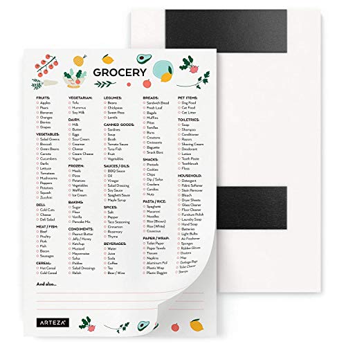 Arteza Meal Planning & Kruidenierslijst Magnetische Pads, 6x9 inch, Pack van 2, 60 Premium 70lbs/100gsm pagina's elk… - Afbeelding 3