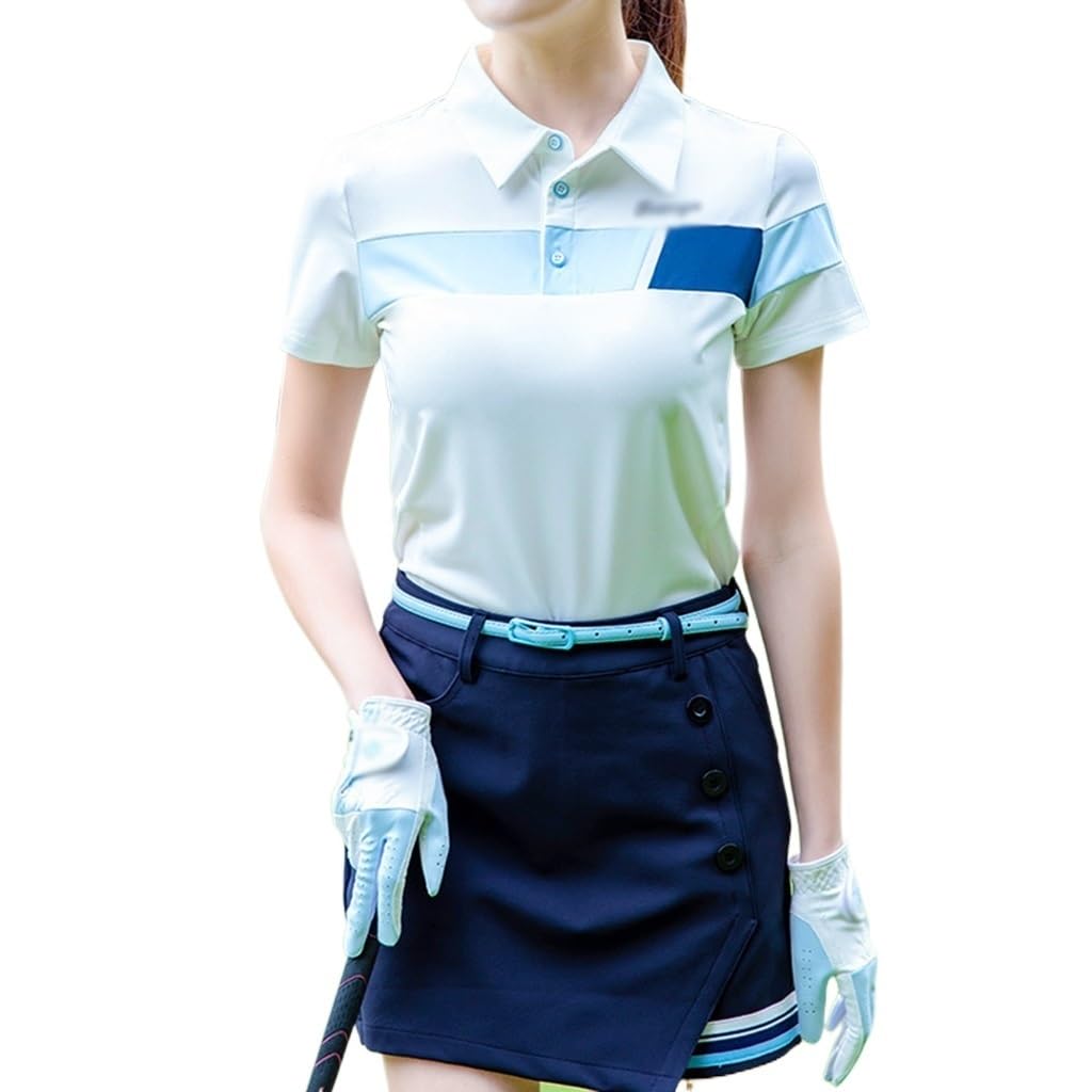 Polos de Mujer Manga Corta de Secado Rápido Golf Tenis Casual Tops con Botón Camisetas Casuales de Negocios de Verano