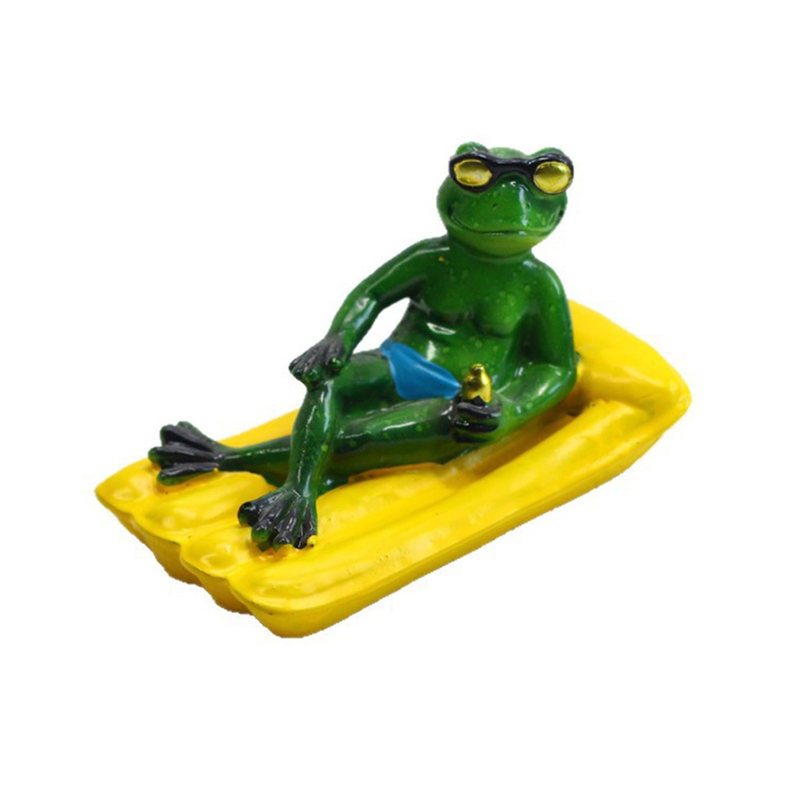 Glifora Floating Resin Frog Figurine - Funny Frog on A Pool Float Statue for Outdoor Garden, Pool, Ponds and Flower Pots Decor
