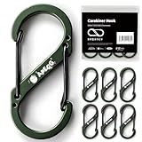 [APEGG] カラビナ s字 小型 ミニカラビナ 高硬度アルミニウム合金 アウトドア 登山フック 多用途 キャンプ 紛失防止 防錆処理 8字 軽量5.2g 耐荷重30kg ブラック 5cm 6個 Forest Green