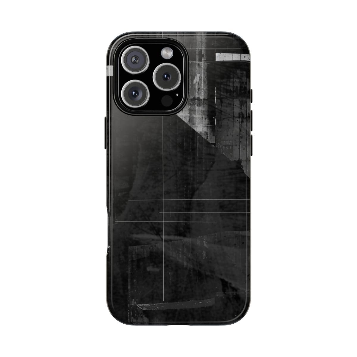 Protection iPhone 16 Pro Max design noir et blanc abstrait coque brillante - 5
