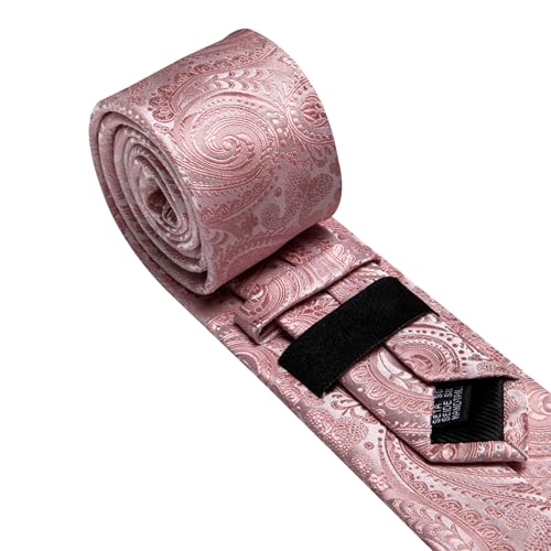 Image of YOHOWA Mens Ties Set Wedding Paisley Neckties with Handkerchief Cufflinks Formal Business