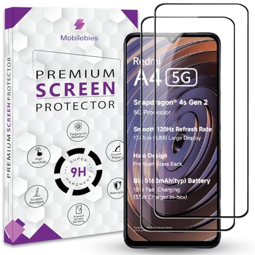 Image of Premium Tempered Glass Screen Protector Guard For Redmi A4 (6.88 Inch, Pack of 1) | Edge to Edge Coverage With Easy to installation kit