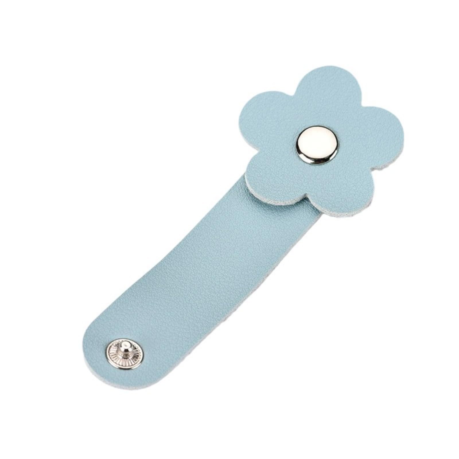 Kfwfuaee Fluorescent Green, Note Secure Pu Leather Flower Shape Clasp With Earphone Cable Clip Closure