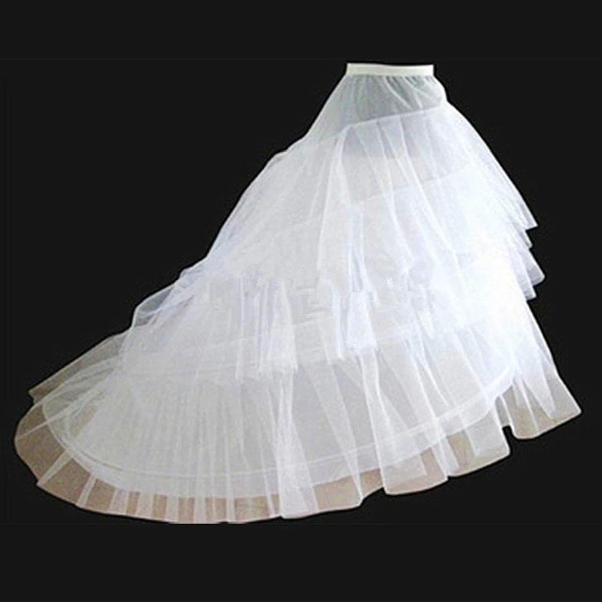 Samcry White 3 Layers Petticoats For Wedding Dresses Long Wedding Train Petticoat