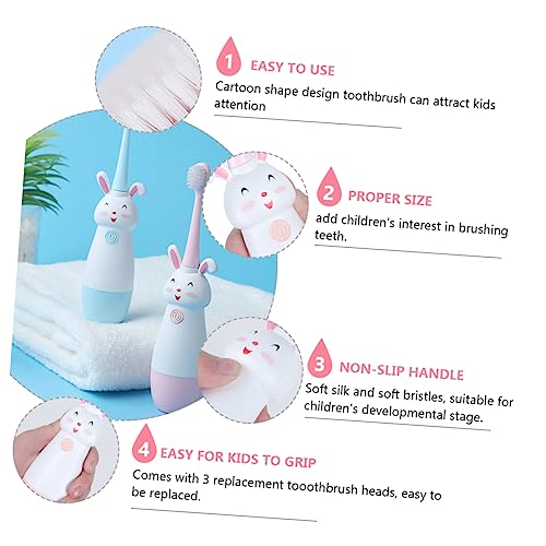 TOVINANNA 2 Sets Zahnbürsten Für Jungen Und Mädchen Bürste Elektrische Zahnbürste Für Jungen Und Mädchen Cartoon-design Elektrische Zahnbürste – Bild 5
