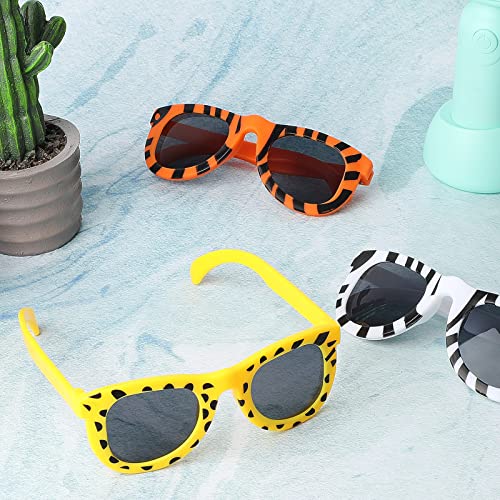 Maitys 24 Pack Jungle Animal Sunglasses Assorted Animal Print Sunglasses Zebra Leopard Tiger Sunglasses Summer Beach Accessory Party Favor Gift For Boy Girl thumb #3