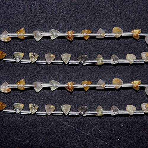 Quartz rutile doré trillion LKBEADS, gemmes de haute qualité