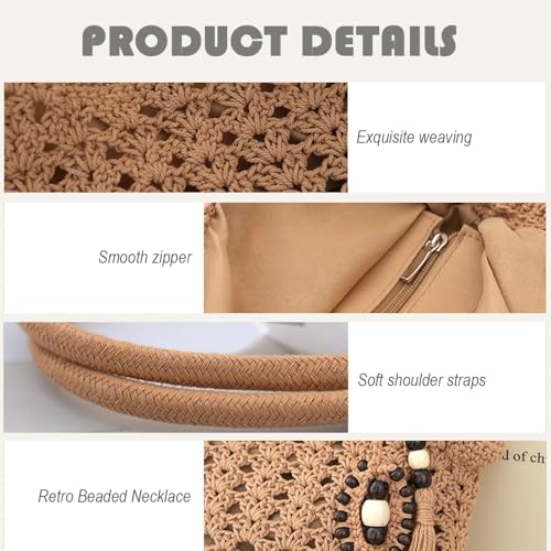 Bolso Tote tejido a crochet para mujer miniatura 6