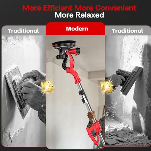 Red 9-Speed Drywall Sander with LED