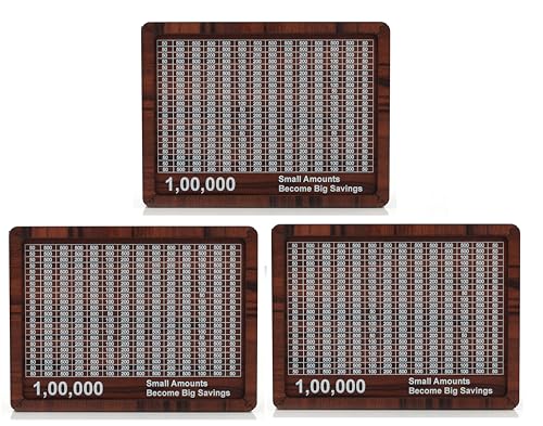 Image of Wooden Money Box with Savings Tracker | 1 Lakh Goal Piggy Bank for Kids & Adults | Cash Collection Bank with Savings Chart | 100000 Gullak for Financial Savings Habit (Money-Box-3)