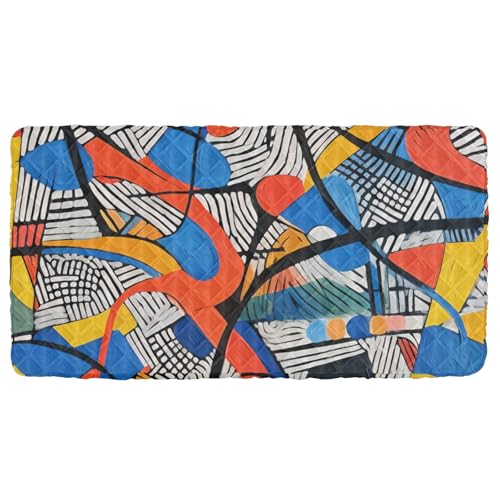 Portable Toddler Bed Sheet for Kids Colorful Abstract Painting Travel Bed Fitted Sheet