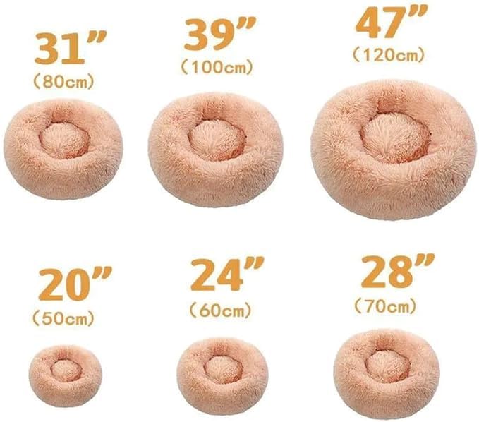 Original Beruhigendes Haustierbett, warmes Plüsch-Donut-Hundebett, waschbar