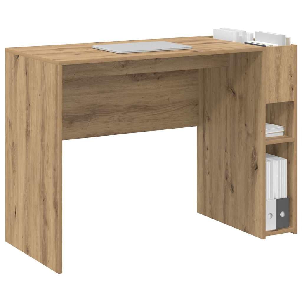 Scrivania in rovere Artisan, 109 x 50 x 78 cm, moderna scrivania per computer con ampio spazio di archiviazione, ideale per ufficio, casa, studio, ergonomica e salvaspazio