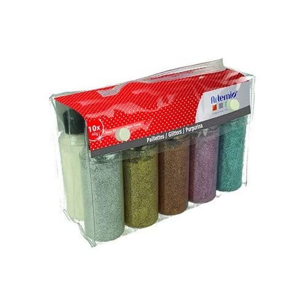Poudres paillettes Artemio lot de 10 pour personnaliser vos objets sans bavure
