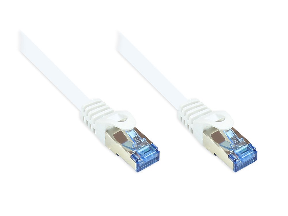Meister So Cable de 33847 CAT6 a Ethernet de 10 Gigabit LAN Patch Cable, 20 m, cobre, manguito protector RNS, doble apantallado S/FTP, PiMF, 500 MHz, sin halógenos, color blanco