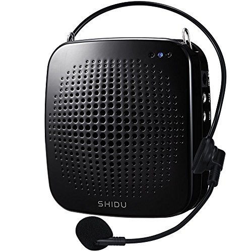 Mini Amplificatore di Voce da Cintura Portatile con Microfono ad Archetto e cavo Portatile Altoparlante FM Microfono per Insegnante, Allenatore, Guida ecc, Nero