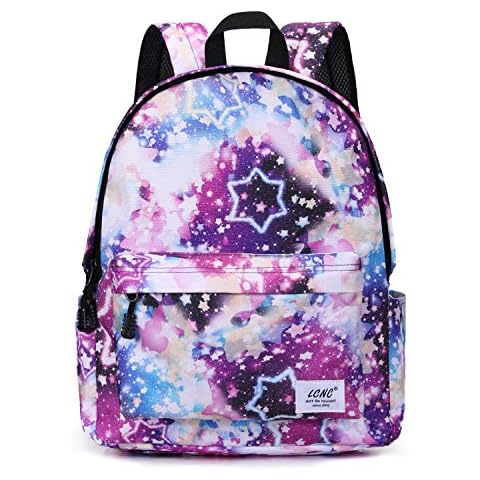 School backpack for Girls Boys, Water Resistant Durable Casual Basic Bookbag for Students Kids, C-galaxy Star, One Size, Cycling Cover