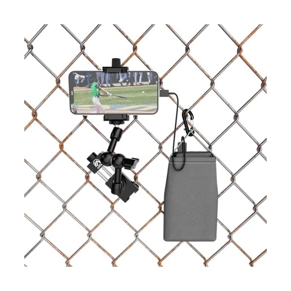 Kit de montage Game Changer pour caméra d'action pour iPhone, Mevo Start, téléphones, GoPro, radar de poche, à une clôture à maillons de chaîne pour enregistrement GameChanger, jeux de baseball, 51NCBoyDiAL. SS600