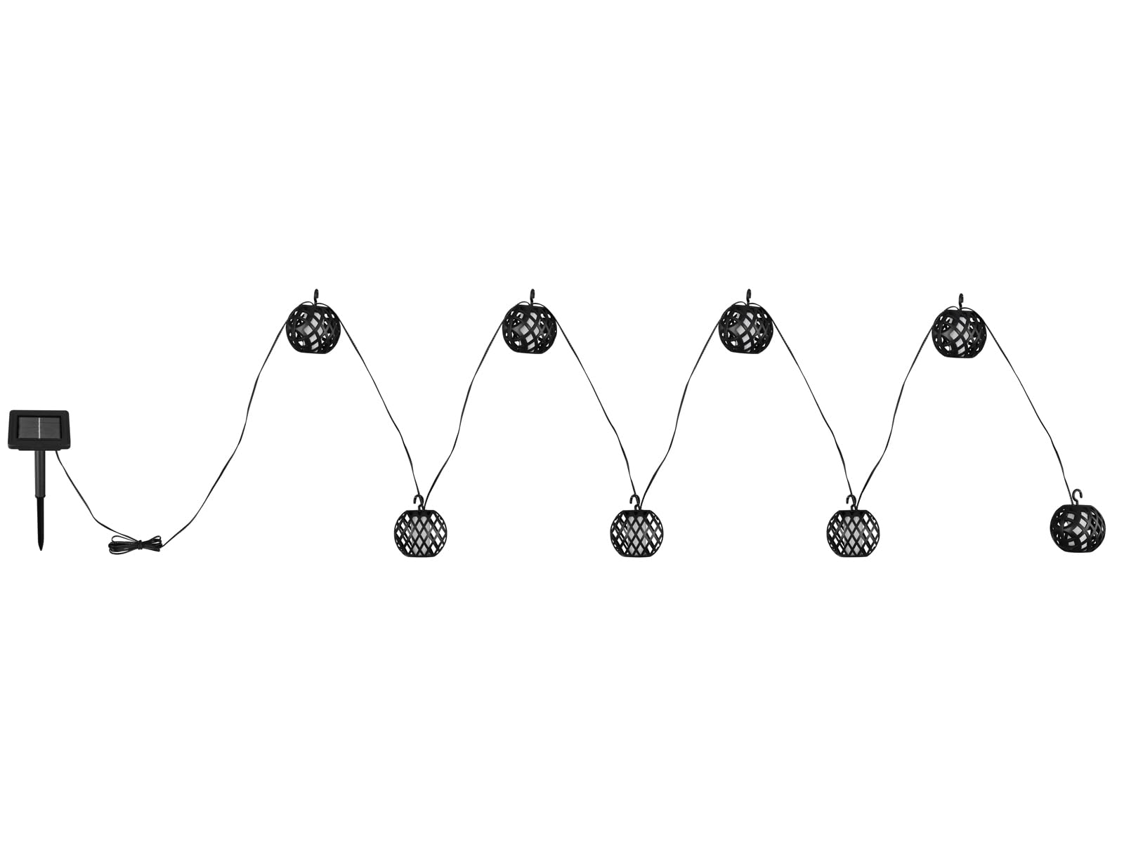 2er Set Solarbetriebene Outdoor Lichterketten mit 8 Kugeln, Länge 4,1 Meter