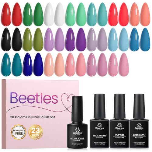 Beetles Gel Nail Polish Set, 20 Colors All Season Gel