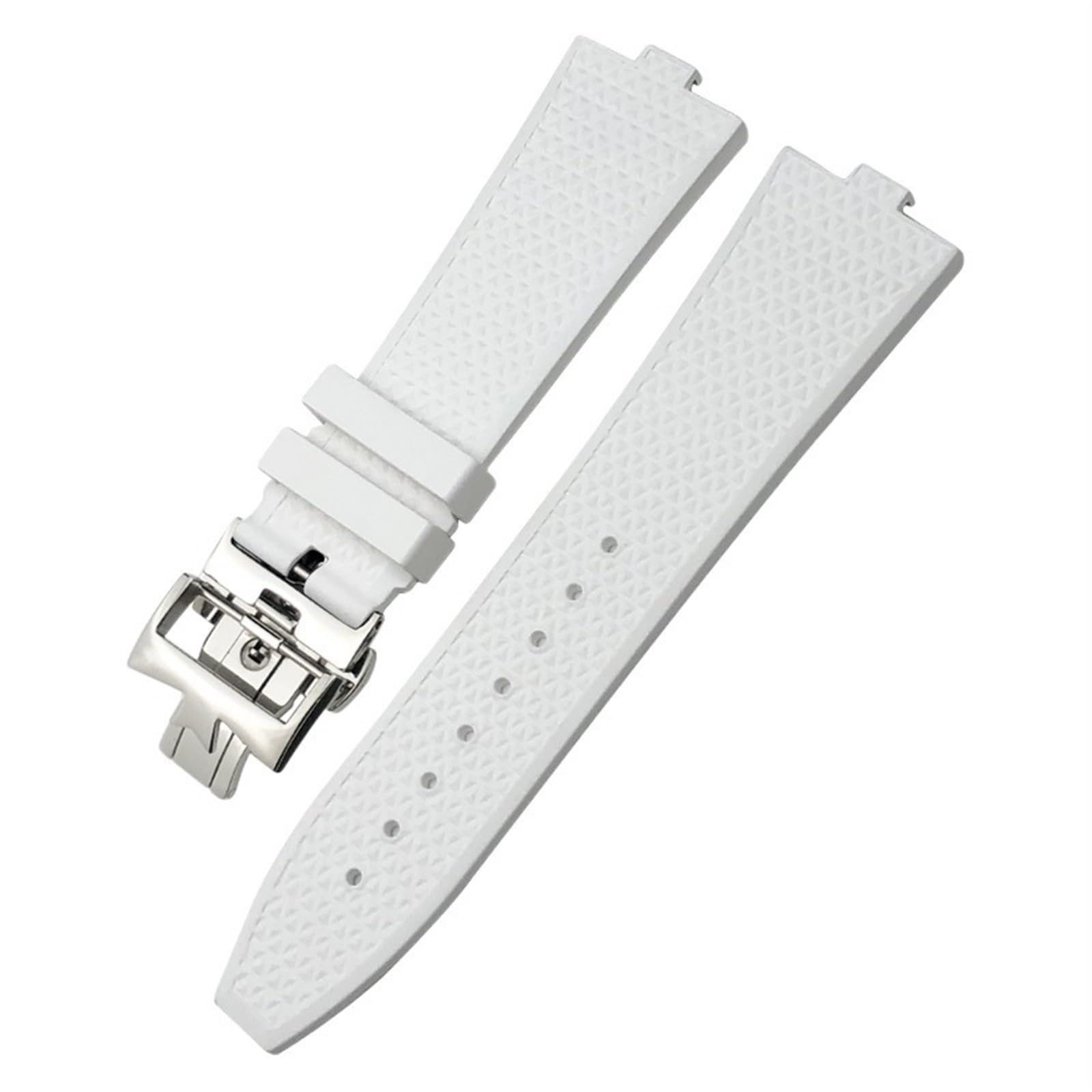 Correas de reloj de goma Fluoros tipo convexo, 24x7mm, aptas para Vacheron Constantin, dispositivo de cambio rápido en el extranjero, correa azul, blanca, negra y naranja