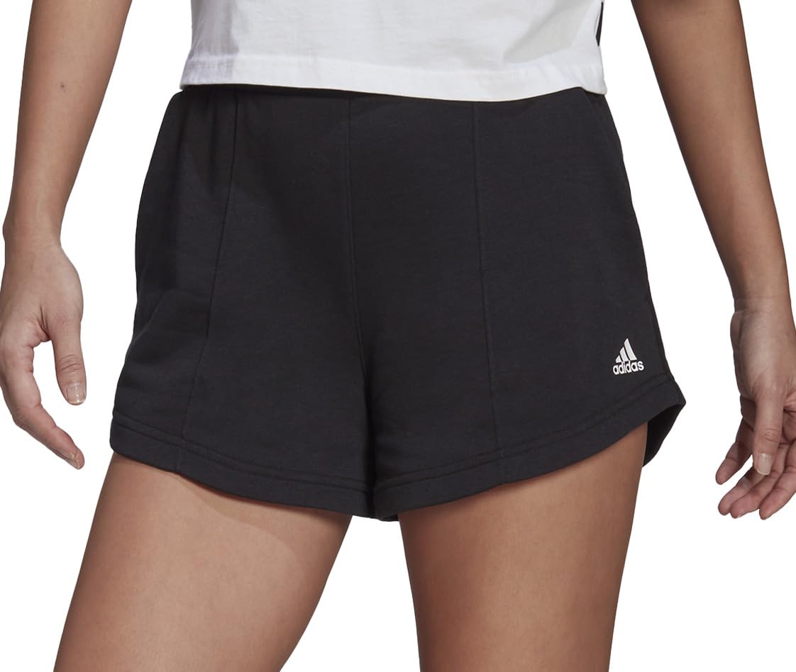 Adidas Women's Black Hyperglam French Terry Training Shorts - S