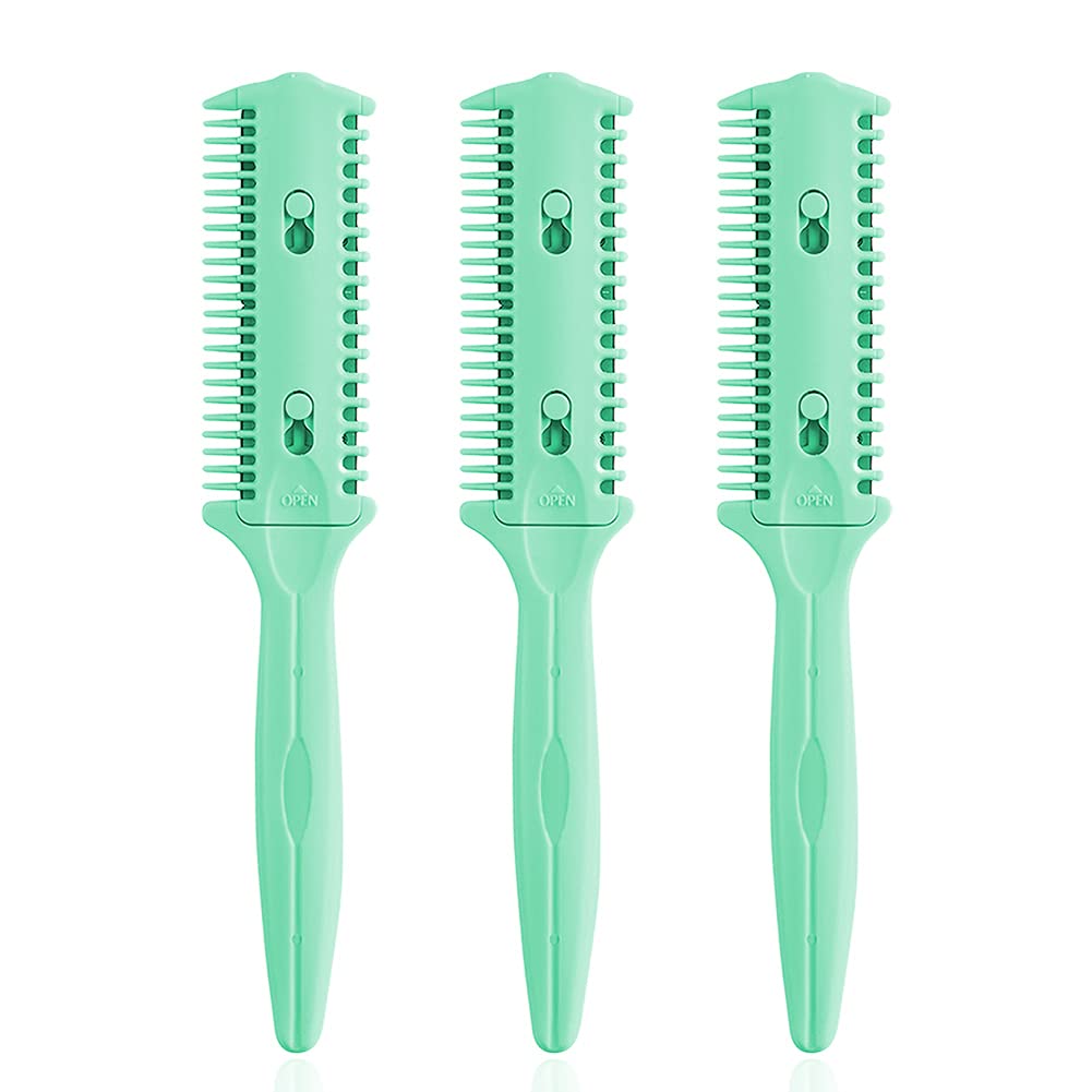 Soft ‘N Style Haircut Razor Comb, 3 Pack – Double Sided Razor Hair Styling Scissors Comb, Split Ends Trimmer Styler for Thin and Thick Hair (Green, Metal, F, 3 Count) Soft ‘N Style Haircut Razor Comb, 3 Pack – Double Sided Razor Hair Styling Scissors Comb, Split Ends Trimmer Styler for Thin and Thick Hair (Green, Metal, F, 3 Count)