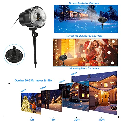 Snowfall Christmas Light Projector, Indoor Outdoor Holiday Projector Lights With Remote Control, Rotating Snow Falling Projector Lamp For Halloween Xmas Wedding Garden Landscape Decorative(Snow Spots) #TOP3