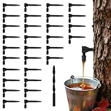 31pcs Maple Syrup Tapping Kit, Birch Tree Taps with Matching Drill Bit Spiles for Experts or Beginners Maple Birch Tree Syrup Collection Supplies(Black)
