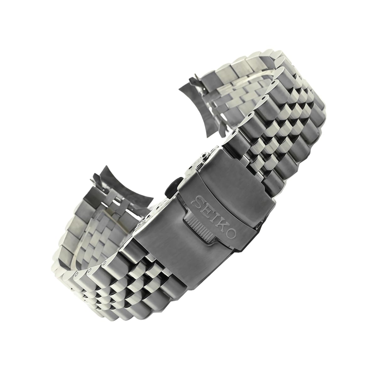 Correa Reloj Acero Inoxidable Extremo Curvo, 18mm 20mm 22mm Banda Metal, Brazalete Macizo para Seiko SKX007