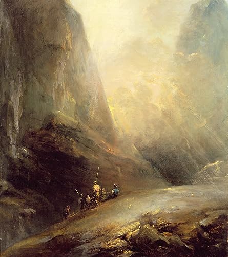 Lienzo decorativo para pared que inspira paz, paisaje vintage de montaña, 60x90cm